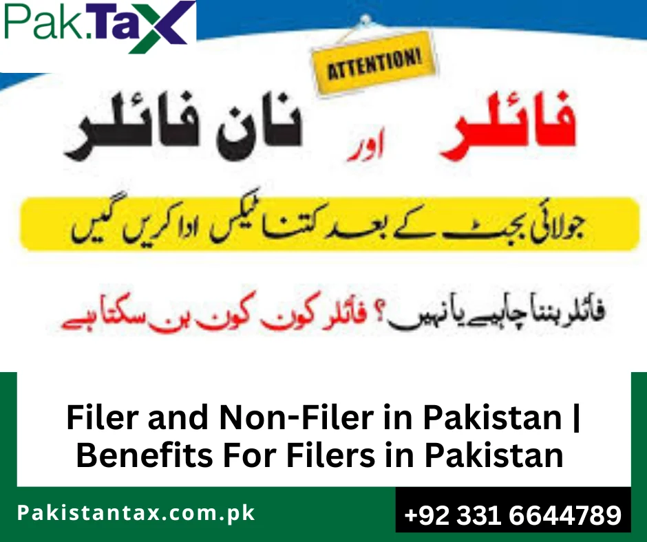 Benefits for filers in Pakistan